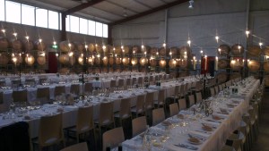 Tables waiting for the stars of Orange Wine Show