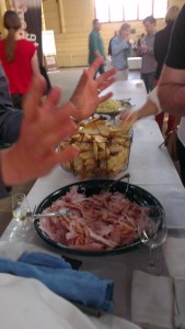 James 'Jazz Hands' Sweetapple ..hamming it up.